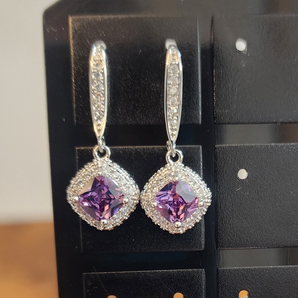 1 Pair Elegant Cubic Zirconia Teardrop Earrings, Suitable For Women, Ideal For